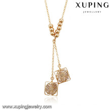 43143 Xuping nouveau conçu collier plaqué or fantaisie longue chaîne pour les femmes